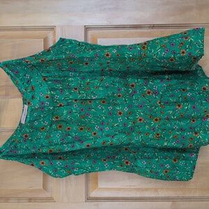 Ces femme green floral spaghetti tank straps